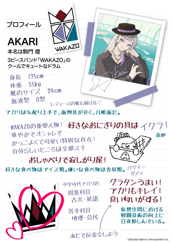AKARI のプロフィールカード